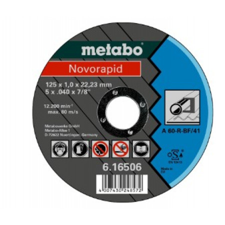 Metabo Novorapid (616506000) Отрезной круг по металлу 125 x 1,0 x 22,23 мм, сталь, TF 41